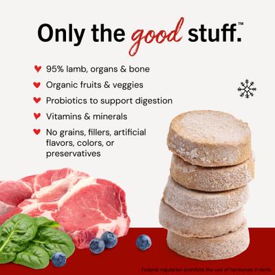 Show full view: Stella & Chewy's Dandy Lamb Patties Frozen Raw Dog Food, 3-lb bag slide 3 of 11