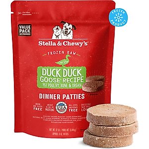 Stella & Chewy's Duck Duck Goose Patties Frozen Raw Dog Food, 12-lb bag