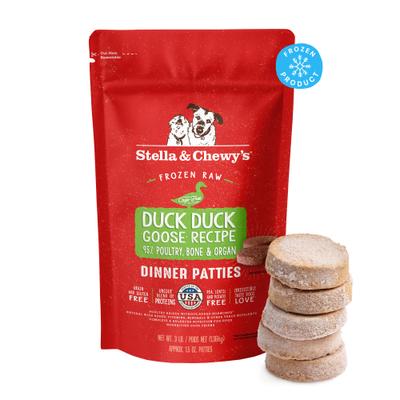 Show full view: Stella & Chewy's Duck Duck Goose Patties Frozen Raw Dog Food, 3-lb bag slide 1 of 11