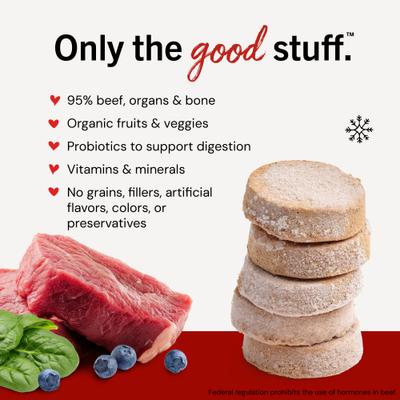 Show full view: Stella & Chewy's Stella's Super Beef Patties Frozen Raw Dog Food, 3-lb bag slide 3 of 11