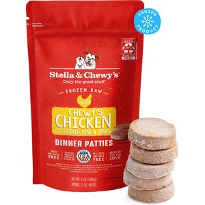 Stella & Chewy's Chewy's Chicken Patties Frozen Raw Dog Food, 3-lb bag