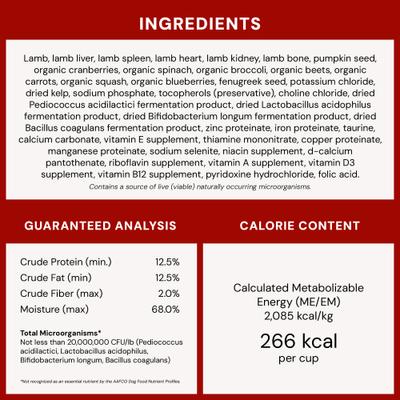 Show full view: Stella & Chewy's Dandy Lamb Morsels Frozen Raw Dog Food, 4-lb bag slide 10 of 11