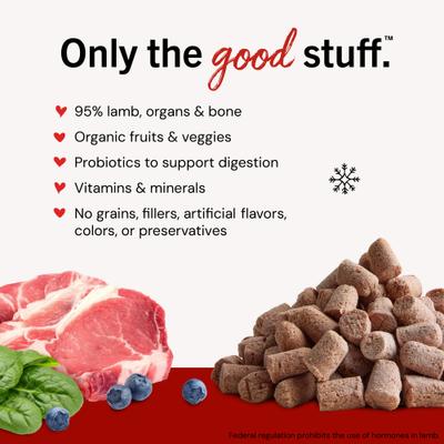 Show full view: Stella & Chewy's Dandy Lamb Morsels Frozen Raw Dog Food, 4-lb bag slide 3 of 11