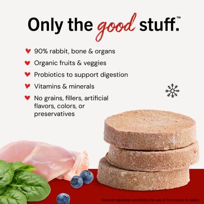 Show full view: Stella & Chewy's Absolutely Rabbit Patties Frozen Raw Dog Food, 6-lb bag slide 3 of 11