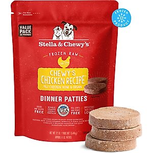 Stella & Chewy's Chewy's Chicken Patties Frozen Raw Dog Food, 12-lb bag