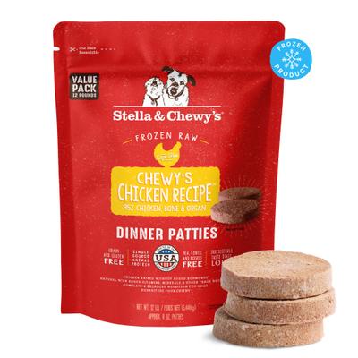 Show full view: Stella & Chewy's Chewy's Chicken Patties Frozen Raw Dog Food, 12-lb bag slide 1 of 11