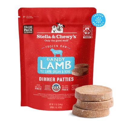 Show full view: Stella & Chewy's Dandy Lamb Patties Frozen Raw Dog Food, 12-lb bag slide 1 of 11