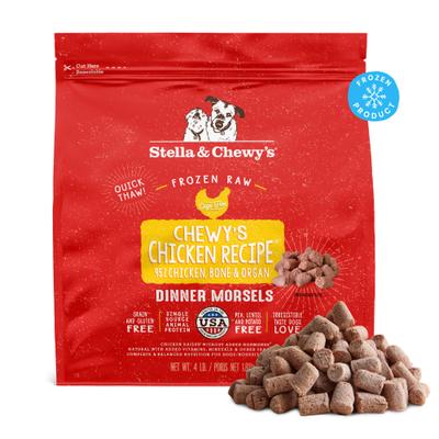 Stella & Chewy's Chewy's Chicken Morsels Frozen Raw Dog Food, 4-lb bag