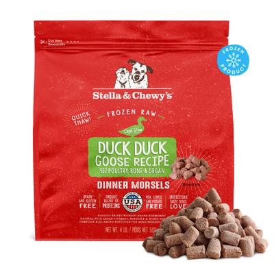 Show full view: Stella & Chewy's Duck Duck Goose Morsels Frozen Raw Dog Food, 4-lb bag slide 1 of 11