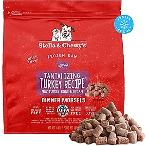 Stella & Chewy's Tantalizing Turkey Morsels Frozen Raw Dog Food, 4-lb bag
