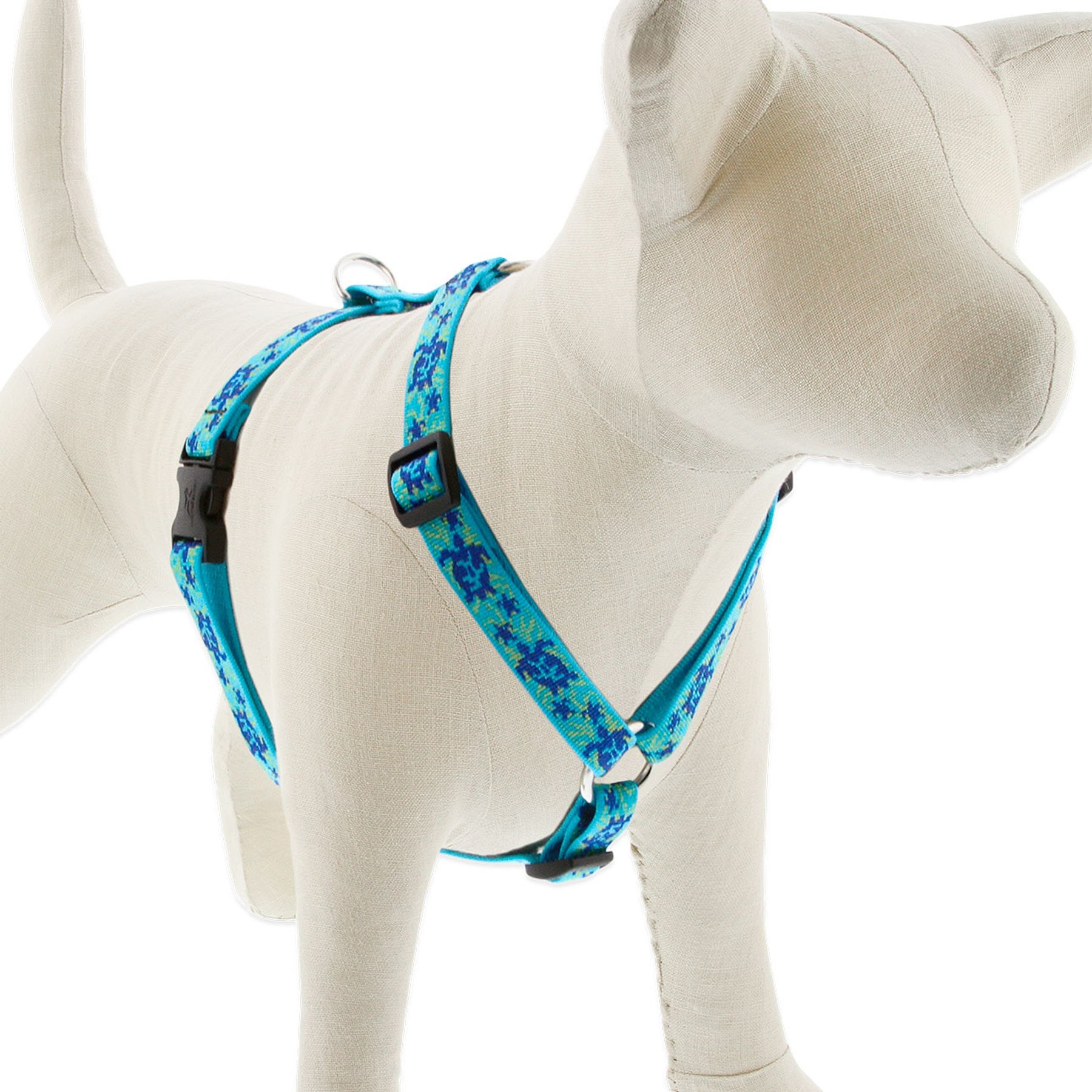 LupinePet Original Designs Turtle Reef Adjustable Dog Harness, Small: 12 to 20-in chest, 3/4-in wide