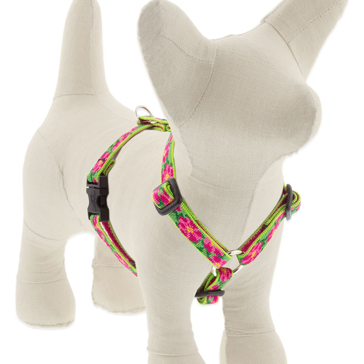 LupinePet Original Designs Petunias Adjustable Dog Harness, X-Small: 9 to 14-in chest, 1/2-in wide