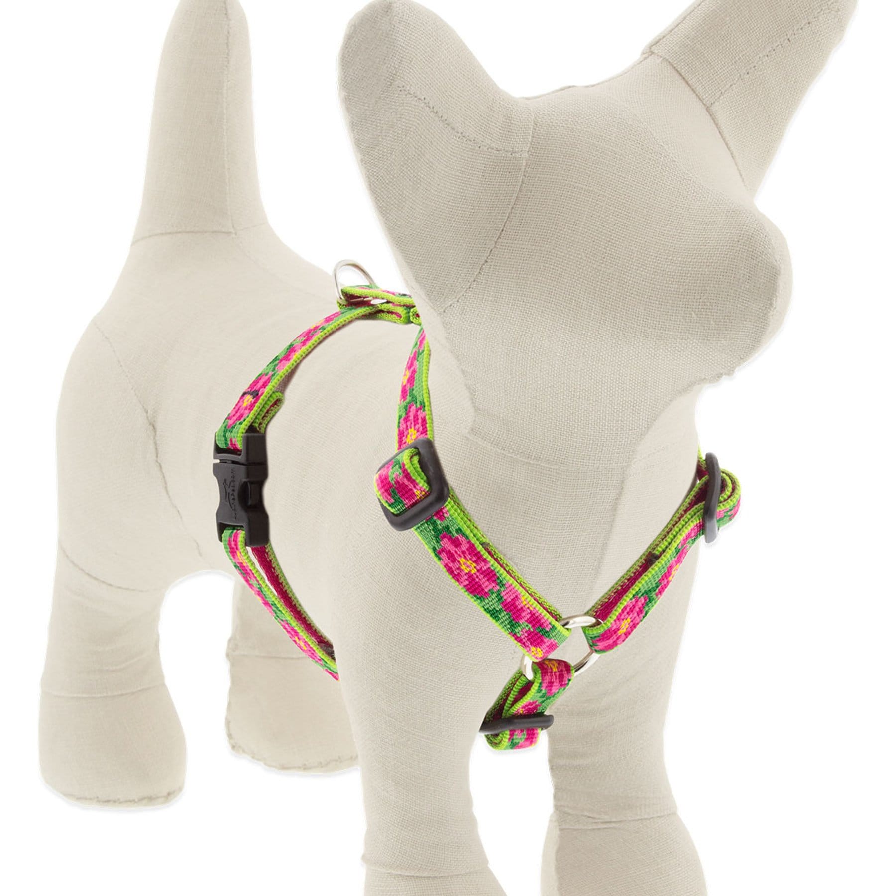 LupinePet Original Designs Petunias Adjustable Dog Harness, X-Small: 9 to 14-in chest, 1/2-in wide