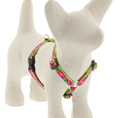 LupinePet LupinePet Original Designs Petunias Adjustable Dog Harness, X-Small: 9 to 14-in chest, 1/2-in wide