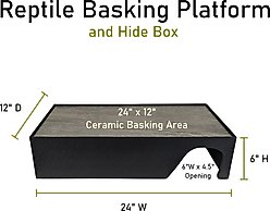 Reptile Kages Premium Reptile Basking Platform & Hide Box, 12 x 24-in