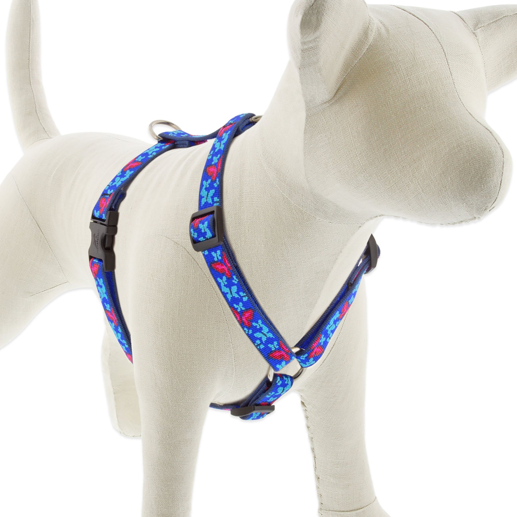 LupinePet Original Designs Social Butterfly Adjustable Dog Harness, Medium: 14 to 24-in chest, 3/4-in wide