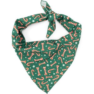 The Worthy Dog Christmas Candy Cane Dog Bandana, Large