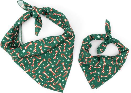 Show full view: The Worthy Dog Christmas Candy Cane Dog Bandana, Large slide 2 of 3