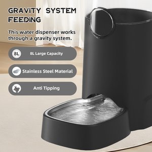 Modign Gravity Refill Pet Waterer, Black, 2.1-gal