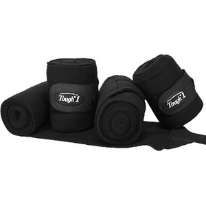 Tough1 Polo Horse Wraps, Black, 5" wide x 7 1/2" long