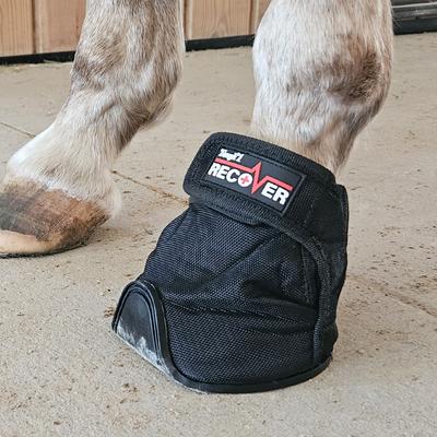 Show full view: Tough1 Recover Therapy Horse Hoof Boot, Black, 2 slide 3 of 4