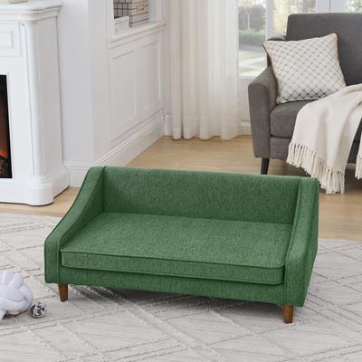 Show full view: Zeus & Ruta Elevated Dog Sofa Bed with Armrest, Green, 38 x 22 x 16-in slide 5 of 6