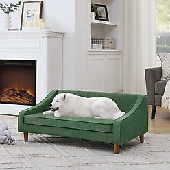 Zeus & Ruta Elevated Dog Sofa Bed with Armrest, Green, 38 x 22 x 16-in slide 1 of 6