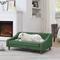 Show in main carousel: Zeus & Ruta Elevated Dog Sofa Bed with Armrest, Green, 38 x 22 x 16-in slide 1 of 6