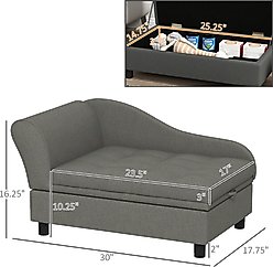 Zeus & Ruta Elevated Dog Bed with Hidden Storage, Gray, 30 x 17.75 x 16.25-in slide 2 of 7