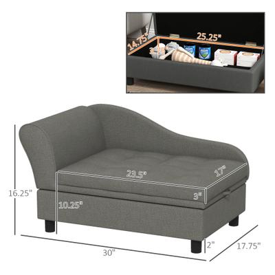Show full view: Zeus & Ruta Elevated Dog Bed with Hidden Storage, Gray, 30 x 17.75 x 16.25-in slide 7 of 7