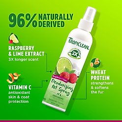 TropiClean EnduraScent Raspberry Lime Scented Dog & Cat Deodorizing Spray, 8-fl oz bottle slide 2 of 9