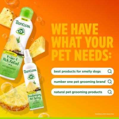 Show full view: TropiClean EnduraScent Pineapple Scented Itch Relief Dog & Cat Shampoo, 20-fl oz bottle slide 9 of 10