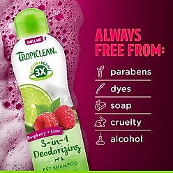 TropiClean EnduraScent Raspberry Lime Scented Deodorizing Dog & Cat Shampoo, 20-fl oz bottle slide 2 of 9