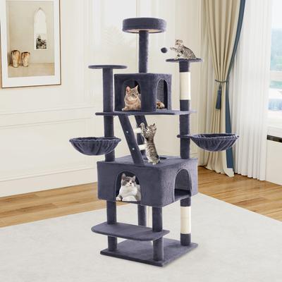 Show full view: TSCOMON 75-in Multi-Level Scratching Post Cat Tree & Condo, Deep Gray slide 8 of 12