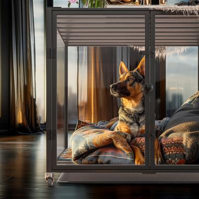 Show full view: BingoPaw Tempered Glass Dog Crate, Black, 30 inch slide 9 of 9