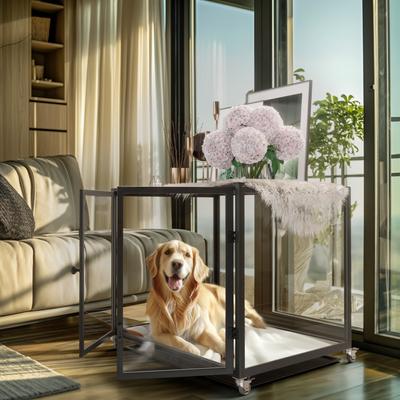 Show full view: BingoPaw Tempered Glass Dog Crate, Black, 30 inch slide 7 of 9