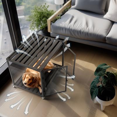 Show full view: BingoPaw Tempered Glass Dog Crate, Black, 30 inch slide 2 of 9