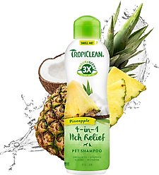 TropiClean EnduraScent Pineapple Scented Itch Relief Dog & Cat Shampoo, 20-fl oz bottle