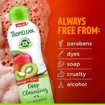 Show full view: TropiClean EnduraScent Mango Kiwi Scented Dog & Cat Shampoo, 20-fl oz bottle slide 6 of 10