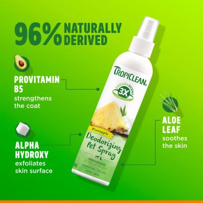 Show full view: TropiClean EnduraScent Pineapple Scented Dog & Cat Deodorizing Spray, 8-fl oz bottle slide 7 of 10