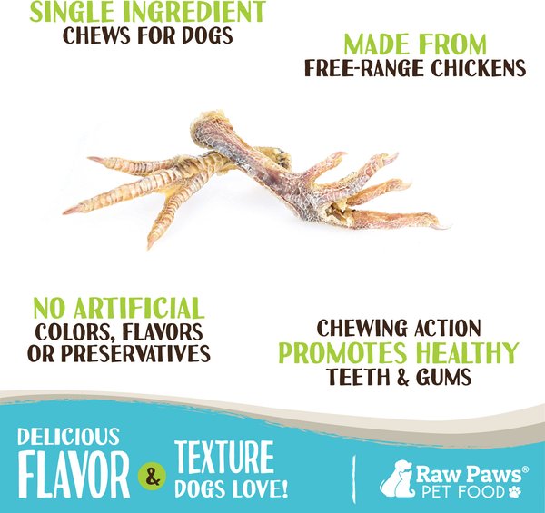 Raw Paws Dried Chicken Feet Dehydrated Dog Treats