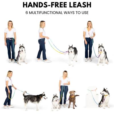 Show full view: Pink Papyrus Ombre Hands-Free Adjustable Rope Dog Leash, Pixie slide 2 of 10