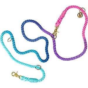 Pink Papyrus Ombre Hands-Free Adjustable Rope Dog Leash, Pixie