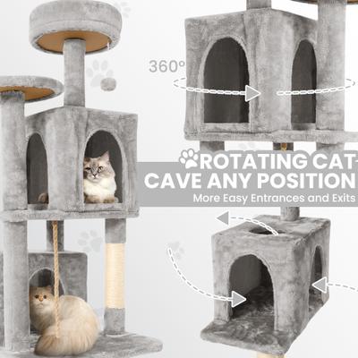 Show full view: TSCOMON Multi-Level 58-in Plush Cat Tree & Condo, Light Gray slide 5 of 9
