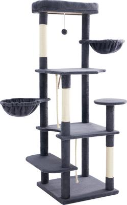 Show full view: TSCOMON 58-in Multi-Level Scratching Post Cat Tree, Deep Gray slide 8 of 11