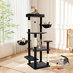 TSCOMON 58-in Multi-Level Scratching Post Cat Tree, Black