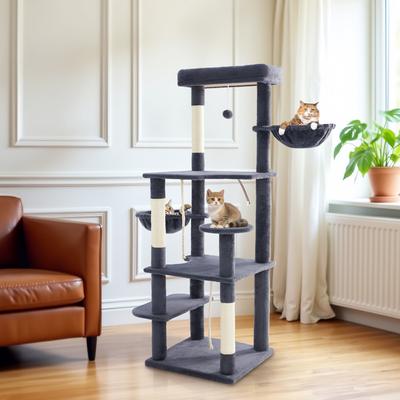 Show full view: TSCOMON 58-in Multi-Level Scratching Post Cat Tree, Deep Gray slide 7 of 11