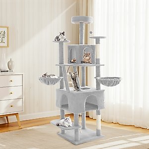Yaheetech 2-Level 23.5-in Plush Cat Tree & Condo