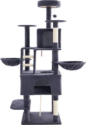Show full view: TSCOMON 75-in Multi-Level Scratching Post Cat Tree & Condo, Deep Gray slide 9 of 12