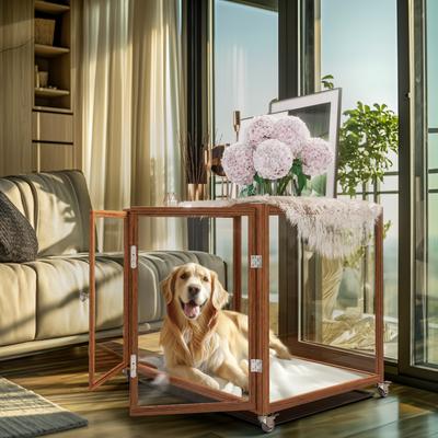 Show full view: BingoPaw Tempered Glass Dog Crate, Brown, 36 inch slide 9 of 9